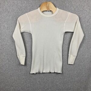 Vintage J.E. Morgan Thermal Shirt Mens Large White Waffle Long Johns USA 90s